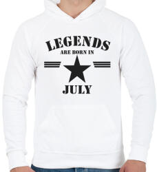 printfashion Legends are born in july - Férfi kapucnis pulóver - Fehér (5172100)