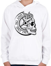 printfashion No Pain No Gain - Gyerek kapucnis pulóver - Fehér (1009024)