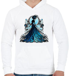 printfashion Kék hölgy - Férfi kapucnis pulóver - Fehér (15873029)