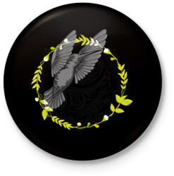 printfashion Kolibri madár - Kitűző, hűtőmágnes - Fekete (3092910)