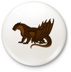 printfashion Óriás Sárkány - Kitűző, hűtőmágnes - Fehér (3075911)