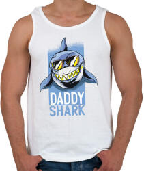 printfashion Daddy shark - apa cápa - Férfi atléta - Fehér (4629436)