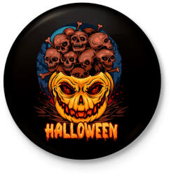 printfashion Halloween tökfej koponyákkal - Kitűző, hűtőmágnes - Fekete (5549017)