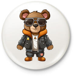 printfashion Pilóta maci - Kitűző, hűtőmágnes - Fehér (14306834)