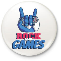 printfashion Rock and Games - Kitűző, hűtőmágnes - Fehér (4356399)