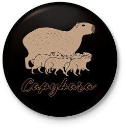 printfashion Capybara - Kitűző, hűtőmágnes - Fekete (13603246)