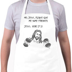 printfashion Jézus, kérlek adj nekem erőt - Kötény - Fehér (4905297)