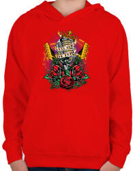 printfashion Valami zaj - Gyerek kapucnis pulóver - Piros (205238)