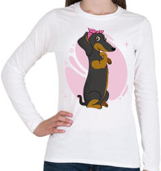 printfashion Tacskó - Női hosszú ujjú póló - Fehér (9180327)