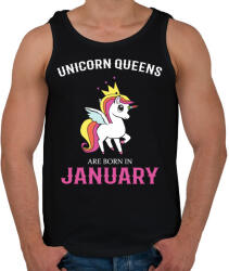 printfashion Unikornis királynők születésnapja Januárban - Férfi atléta - Fekete (1139094)