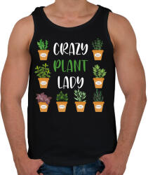 printfashion Crazy plant lady - Fehér - Férfi atléta - Fekete (6978090)