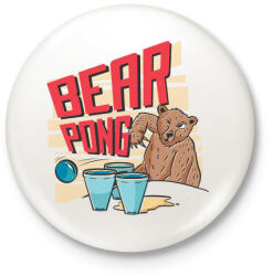 printfashion Bear pong - Kitűző, hűtőmágnes - Fehér (5096474)