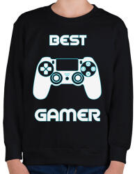 printfashion Gamer - Gyerek pulóver - Fekete (4229377)