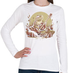 printfashion Béka banjoval - Női hosszú ujjú póló - Fehér (13940800)