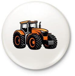 printfashion Narancssárga traktor - Kitűző, hűtőmágnes - Fehér (6595753)
