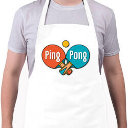 printfashion Ping Pong - Ütők, labda - Kötény - Fehér (6992798)