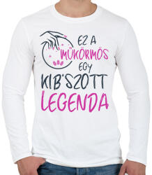printfashion Műkörmös - Férfi hosszú ujjú póló - Fehér (10977181)