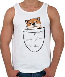 printfashion Shiba zsebminta - Férfi atléta - Fehér (13609597)
