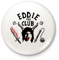 printfashion Eddie Munson Fan Club - Kitűző, hűtőmágnes - Fehér (7672851)