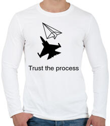 printfashion Trust the process - Férfi hosszú ujjú póló - Fehér (16753255)
