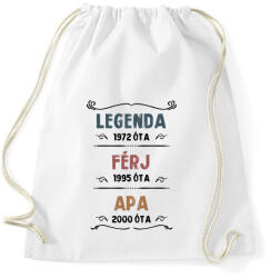 printfashion Legenda, férj, apa - Sportzsák, Tornazsák - Fehér (13604771)