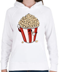 printfashion Popcorn - Női kapucnis pulóver - Fehér (13023802)