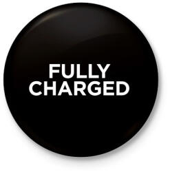 printfashion Fully Charged (white) - Kitűző, hűtőmágnes - Fekete (3096596)