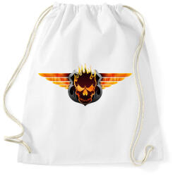 printfashion Flaming skull - Sportzsák, Tornazsák - Fehér (448613)