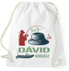 printfashion Horgász - Névvel - Sportzsák, Tornazsák - Fehér (6285966)