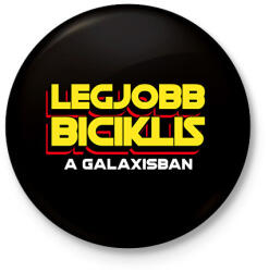 printfashion LEGJOBB BICIKLIS A GALAXISBAN - Kitűző, hűtőmágnes - Fekete (11557153)