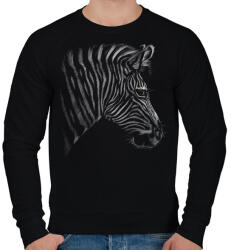 printfashion Zebra portré - Férfi pulóver - Fekete (5027835)