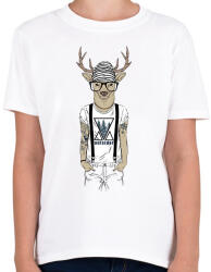 printfashion Tattoed Deer - Gyerek póló - Fehér (1247976)