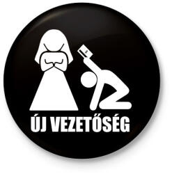 printfashion Új vezetőség - Kitűző, hűtőmágnes - Fekete (3098404)