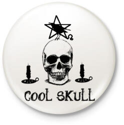 printfashion cool skull - Kitűző, hűtőmágnes - Fehér (3081219)