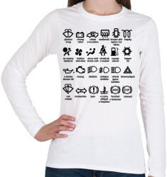 printfashion Piktogrammok jelentése - Női hosszú ujjú póló - Fehér (13777765)