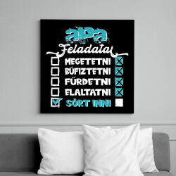 printfashion Apa feladatai - fehér szöveg - Vászonkép - Fekete (16137350)