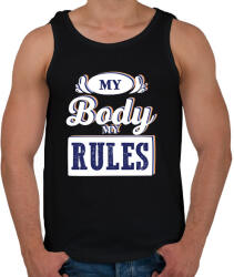 printfashion My body my rules - Férfi atléta - Fekete (7287157)