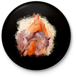 printfashion horse - Kitűző, hűtőmágnes - Fekete (7646832)