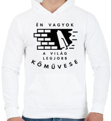 printfashion Én vagyok a világ legjobb kőművese - Fekete - Férfi kapucnis pulóver - Fehér (6554173)