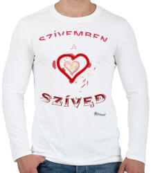 printfashion Szivben sziv - Férfi hosszú ujjú póló - Fehér (495778)