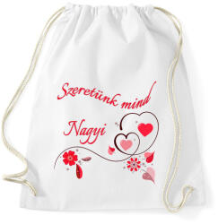 printfashion Szeretünk mind Nagyi - Sportzsák, Tornazsák - Fehér (4828318)