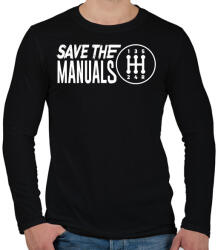 printfashion Save the manuals - Férfi hosszú ujjú póló - Fekete (12900307)