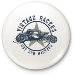 printfashion Hot rod 02 - Vintage racers - Kitűző, hűtőmágnes - Fehér (4940591)