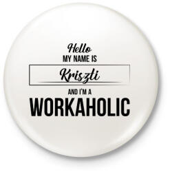 printfashion Hello my name is - Névvel (black) - Kitűző, hűtőmágnes - Fehér (7448120)