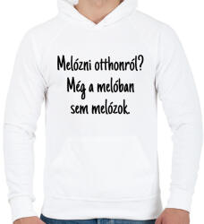 printfashion Melóban sem melózok. . . - Férfi kapucnis pulóver - Fehér (2916501)