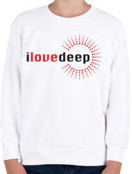 printfashion i-love-deep-grey-red - Gyerek pulóver - Fehér (559086)