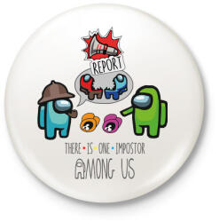 printfashion Among us - there is ONE impostor - Kitűző, hűtőmágnes - Fehér (4226886)