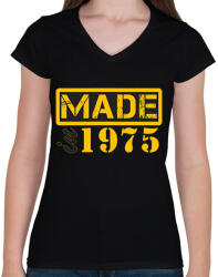 printfashion 1975 - Női V-nyakú póló - Fekete (12793184)