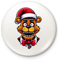 printfashion Freddy Fazbear Karácsonyi minta - Kitűző, hűtőmágnes - Fehér (14935458)