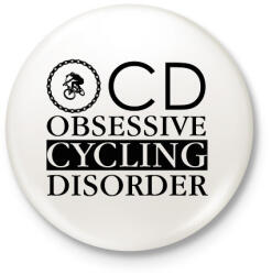 printfashion OCD - Biciklis - Kitűző, hűtőmágnes - Fehér (7431930)